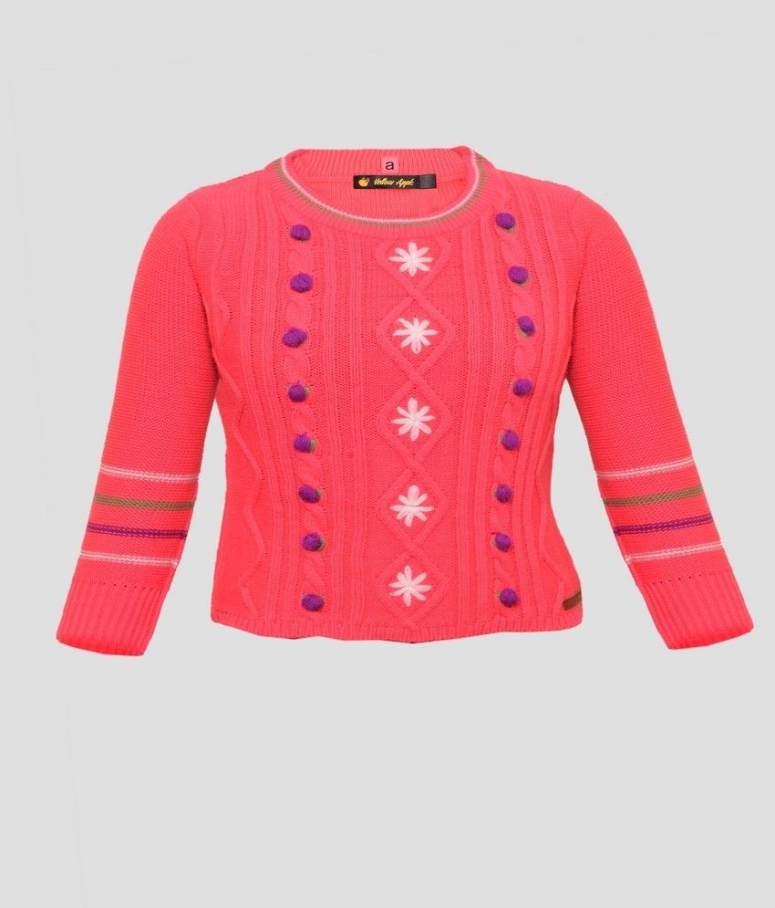 25% OFF on Yellow Apple Self Design Round Neck Casual Girl's Sweater 25% OFF on Yellow Apple Self Design Round Neck Casual Girl's Sweater