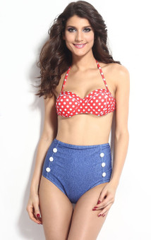 N-Gal Polka Dot High Waist Bikini Polka Print Women's