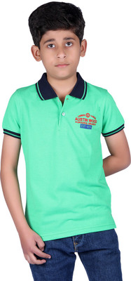 43% OFF on Austin Wood Solid Boy's Polo Neck T-Shirt