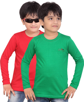 61% OFF on Dongli Solid, Self Design Boy's Round Neck T-Shirt