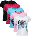 57% OFF on Gkidz Graphic Print Girl's Round Neck T-Shirt