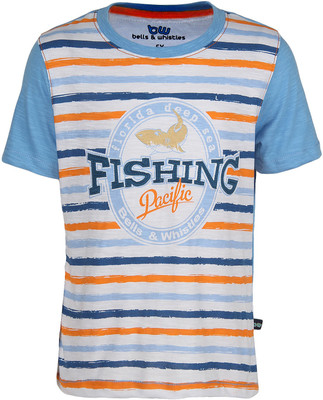 49% OFF on Bells and Whistles Striped Boy's Round Neck T-Shirt
