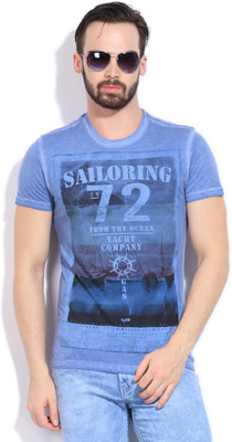 20% OFF on GAS Printed Men's Round Neck T-Shirt