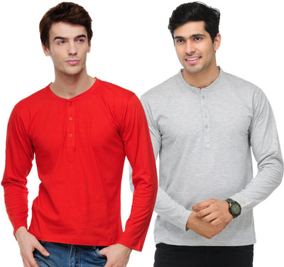 66% OFF on TSX Solid Men's Henley T-Shirt