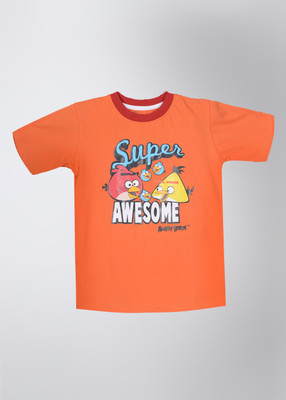 Angry Birds Printed Boy's Round Neck T-Shirt
