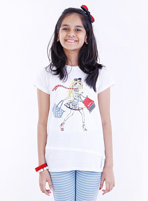 Milou Graphic Print Baby Girl's Round Neck T-Shirt Milou Graphic Print Baby Girl's Round Neck T-Shirt