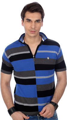 Stride Striped Men's Polo T-Shirt