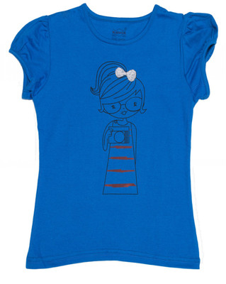 Kanva Printed Girl's Round Neck T-Shirt