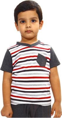 35% OFF on Bio Kid Striped Boy's V-neck T-Shirt