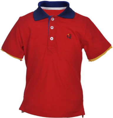 59% OFF on Cool Quotient Solid Boy's Polo Neck T-Shirt