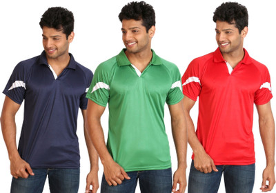 25% OFF on Campus Sutra Solid Men's Polo T-Shirt Pack of 3