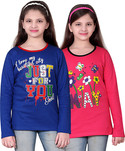 40% OFF on Sinimini Printed Girl's Round Neck T-Shirt