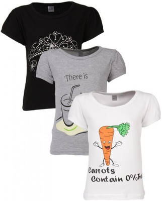 55% OFF on Gkidz Printed Girl's Round Neck T-Shirt