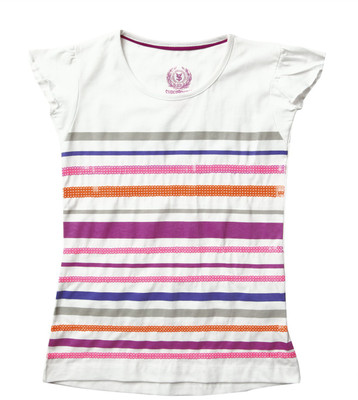 SuperYoung Striped Girl's Round Neck T-Shirt