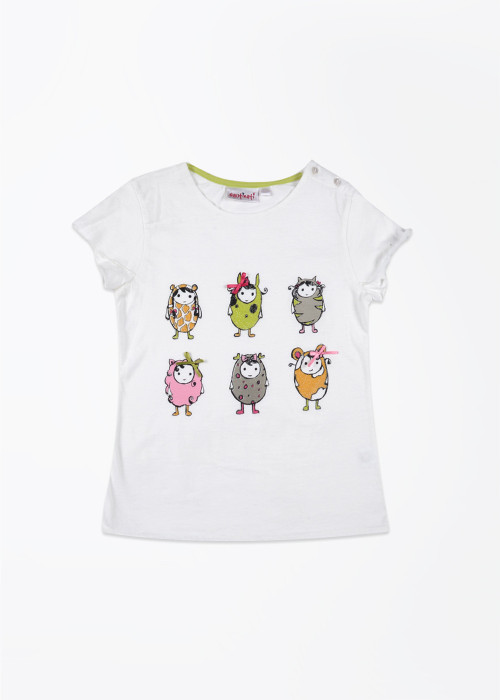 Nauti Nati Printed Girl's Round Neck T-Shirt - TSHDSYJRZTCHFUX5