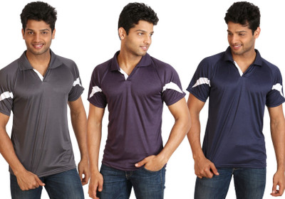 25% OFF on Campus Sutra Solid Men's Polo T-Shirt Pack of 3