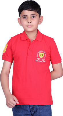 62% OFF on Austin Wood Embroidered Boy's Polo Neck T-Shirt