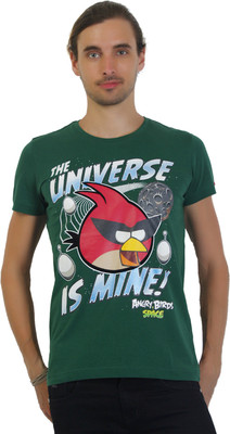 55% OFF on Angry Birds Printed Men's Round Neck T-Shirt