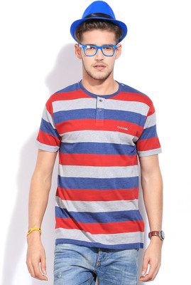 Crocodile Striped Men's Henley T-Shirt Crocodile Striped Men's Henley T-Shirt