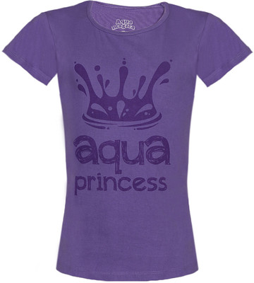 10% OFF on Aquamagica Printed Girl's Round Neck T-Shirt