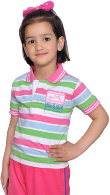 72% OFF on Shaun Striped Baby Girl's Polo Neck T-Shirt