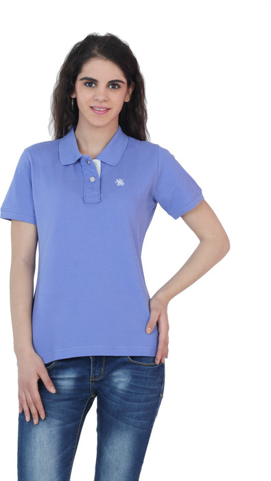 The Cotton Company Luxury Solid Women's Polo Neck T-Shirt