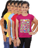 1% OFF on Bes-Tex Printed Girl's Round Neck T-Shirt