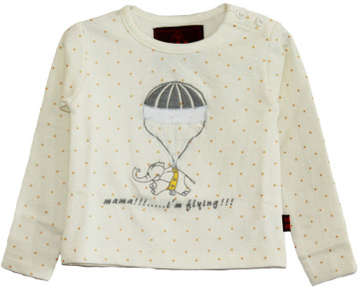 9% OFF on My Little Lambs Polka Print Girl's Round Neck T-Shirt