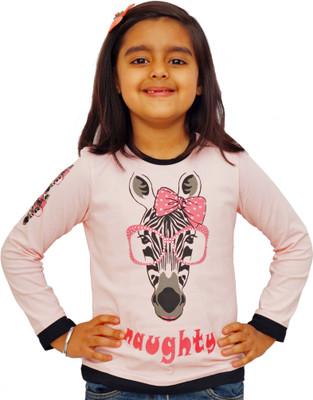 66% OFF on Naughty Ninos Animal Print Girl's Round Neck T-Shirt