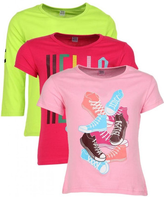 70% OFF on Gkidz Graphic Print Girl's Round Neck T-Shirt