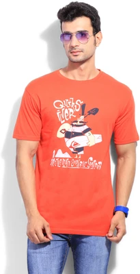 25% OFF on Quiksilver Printed Men's Round Neck T-Shirt