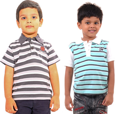 31% OFF on Bio Kid Striped Boy's Polo Neck T-Shirt