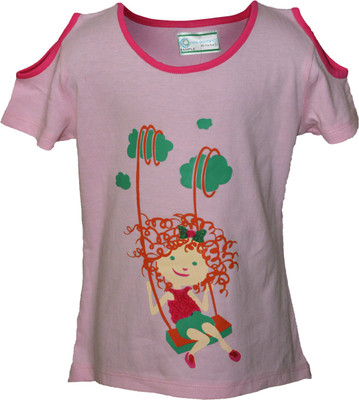49% OFF on Cool Quotient Graphic Print Girl's Round Neck T-Shirt