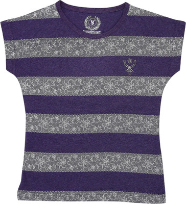 SuperYoung Striped Girl's Round Neck T-Shirt