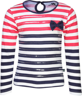 Bells and Whistles Embellished Baby Girl's Round Neck T-Shirt