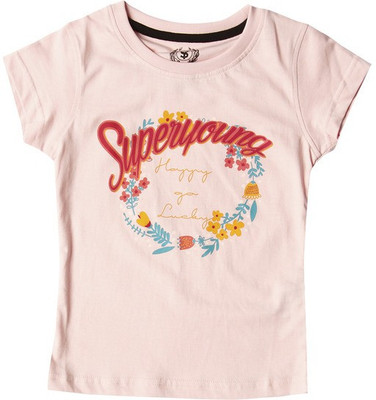 Superyoung Printed Girl's Round Neck T-Shirt