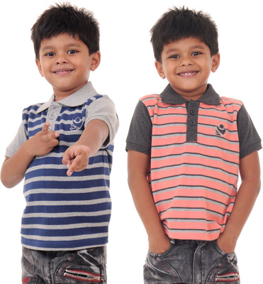 50% OFF on Bio Kid Striped Boy's Polo Neck T-Shirt