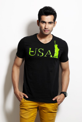 Design Classics Printed Men's V-neck T-Shirt