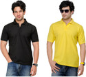 60% OFF on TSX Solid Men's Polo T-Shirt Pack of 2