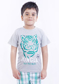 Milou Animal Print Boy's Round Neck T-Shirt