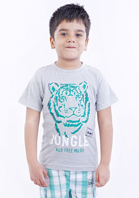 Milou Animal Print Boy's Round Neck T-Shirt