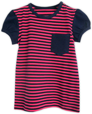 ATUN Striped Baby Girl's Round Neck T-Shirt ATUN Striped Baby Girl's Round Neck T-Shirt