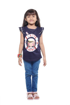 Stop To Start Topwear Printed Girl's Round Neck T-Shirt Printed Girl's Round Neck T-Shirt