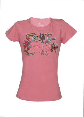 Imagica Animal Print Girl's Round Neck T-Shirt Imagica Animal Print Girl's Round Neck T-Shirt