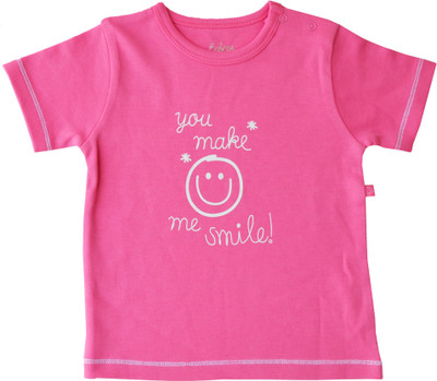 Babeez Solid Baby Girl's Round Neck T-Shirt