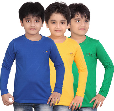 41% OFF on Dongli Solid, Self Design Boy's Round Neck T-Shirt