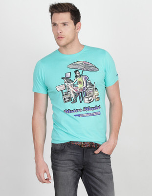 Basics Graphic Print Men's Round Neck T-Shirt