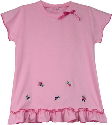 23% OFF on Ssmitn Solid Girl's Round Neck T-Shirt