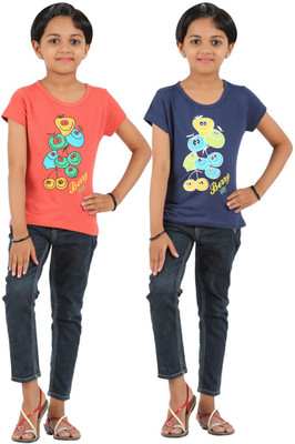 60% OFF on Rhamgold Printed Girl's Round Neck Reversible T-Shirt