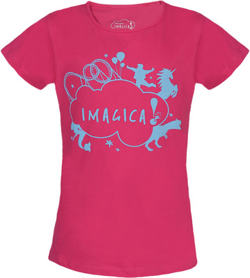14% OFF on Imagica Animal Print, Printed Girl's Round Neck T-Shirt
